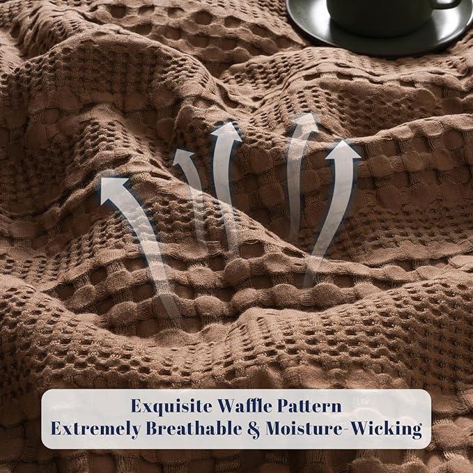 PHF Cooling Waffle Blanket California King Size, Lightweight 60% Rayon Derived from Bamboo & 40% Cotton Breathable Blanket for Hot Sleepers, Soft and Luxury for Bed Couch Sofa, 110