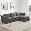 CHITA Oversized Modular Sectional Sofa Set, FSC Certified L Shaped Couch with Reversible Chaise,Modular Sectional Couch for Living Room,112 inch Width, 4 Seat Modular Sofa with Storage Ottoman, Grey
