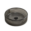 Sonny 14'' Bathroom Round Crystal Glass Sink without Faucet, Transparent
