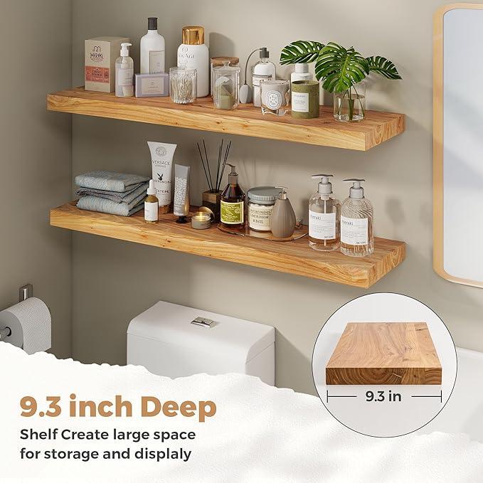 RICHFOCUS Elm Floating Shelves for Wall - 40