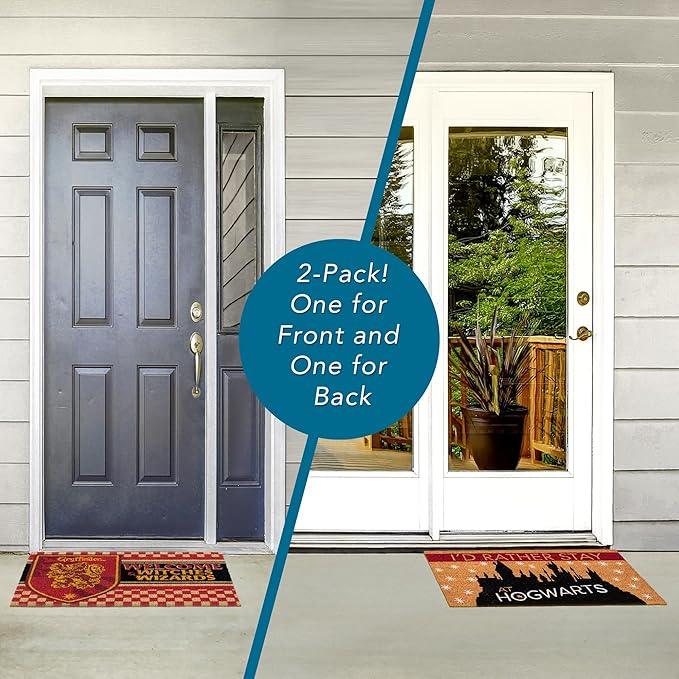 Gertmenian Harry Potter Coir Doormat - 2x3 Welcome Mat (2-Pack), Ideal for High Traffic Areas in Front Door, Garage, Entryway - Paramount Hogwarts/Witches, 80027
