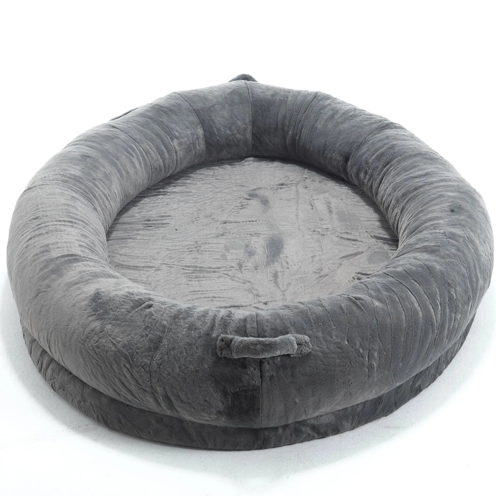 🇫🇷🇪🇪 🇸🇭🇮🇵🇵🇮🇳🇬 Human Dog Bed for Adult, Memory Foam Human Size Pet Bed for Human With Storage Pocket, Dark Gray