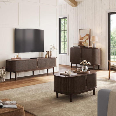LINSY HOME Fluted TV Stand for 75