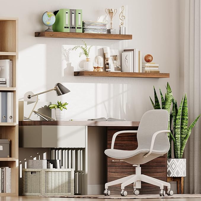 HOOBRO Floating Shelves for Wall, Wall Mounted Shelf Set of 2, 47.2