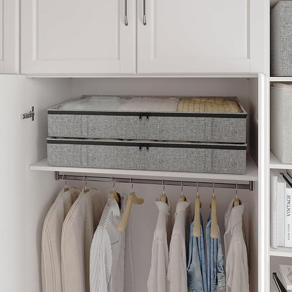 Gray Low Profile Under Bed Storage Containers 5 inches high, 33.8