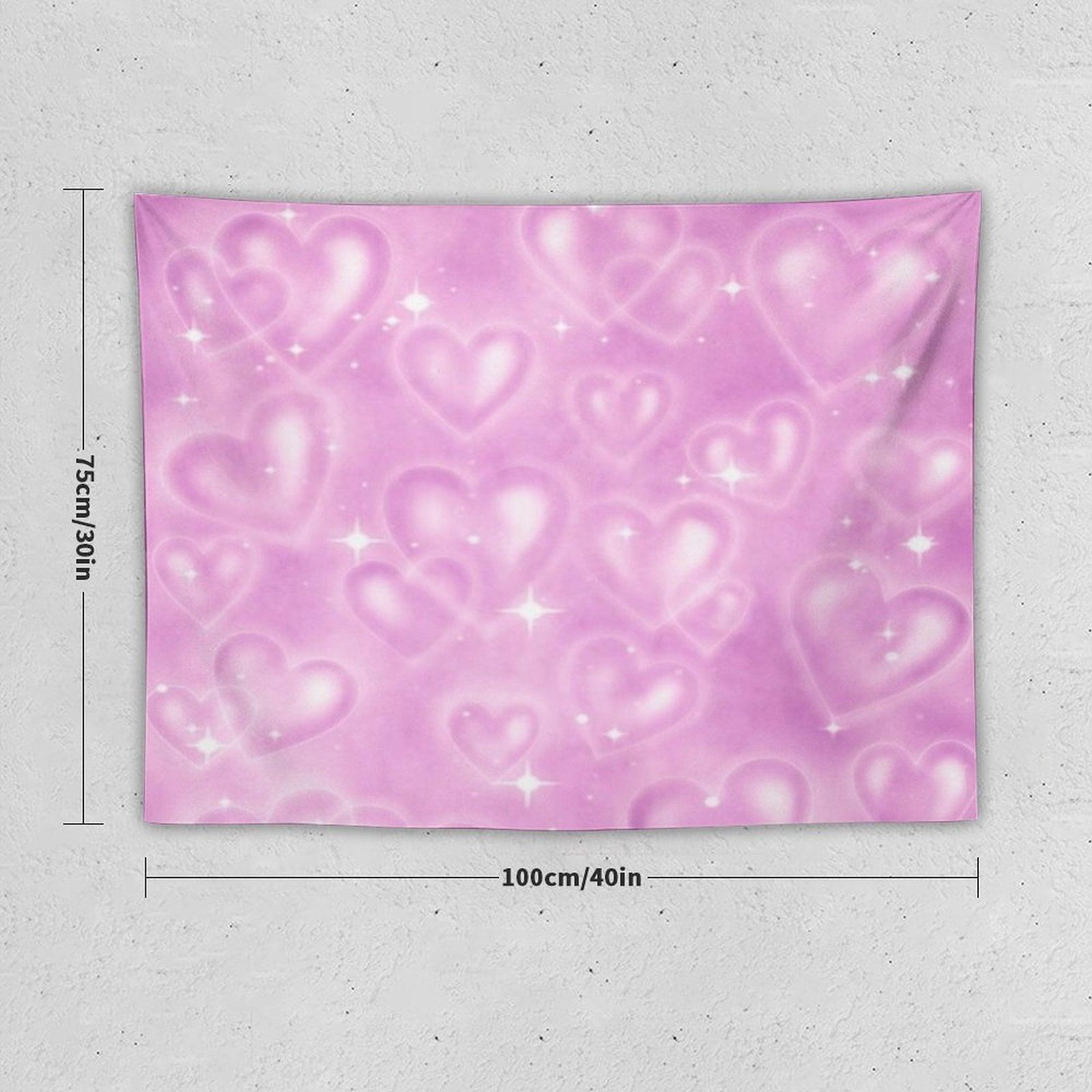 PINK 90S HEART BACKDROP Tapestry