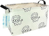 LANGYASHAN Rectangular Storage Bin Collapse Canvas Fabric Cartoon Storage Basket with Handles for Organizing Home Kitchen Boys and Girls Toys Office Closet Shelf Baskets (Rec lion)