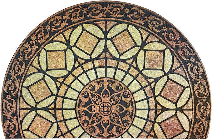 CHICHIC Entrance Door Mat Large 24 x 36 Inch Entry Way Doormat Front Door Rugs Outdoors Heavy Duty Welcome Mat Non Slip Rubber Back Low Profile for Garage, Patio, High Traffic Area, Semicircle