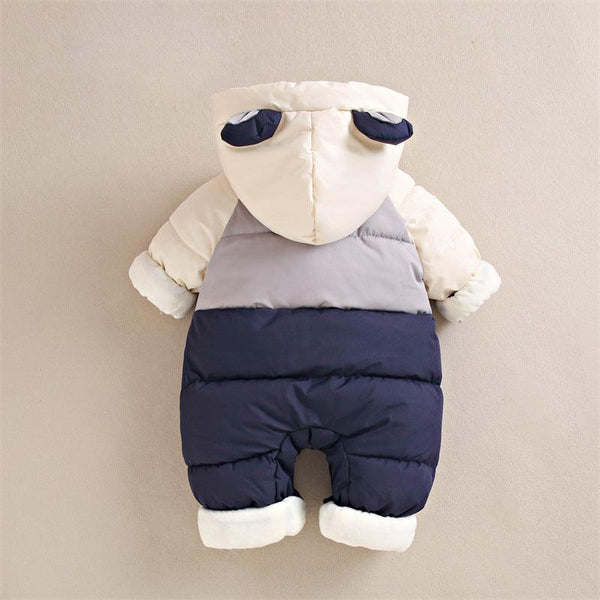 Baby down cotton jacket jumpsuit, autumn and winter clothes, khai clothes for men and women, baby clothes for going out, thick hugging clothes, winter climbing clothes