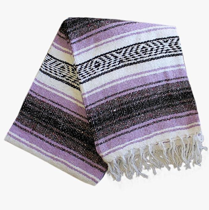 Del Mex Classic Mexican Blanket, Large Authentic Woven Falsa Throw (70