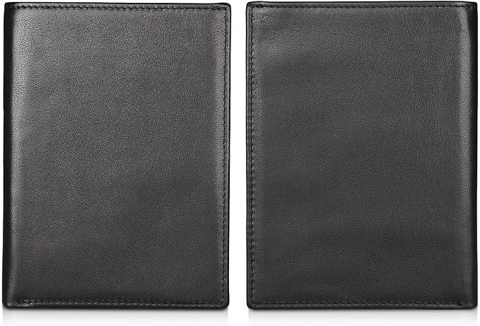 Polare RFID Blocking Napa Leather Passport Holder Travel Wallet For Men and Women (Black)