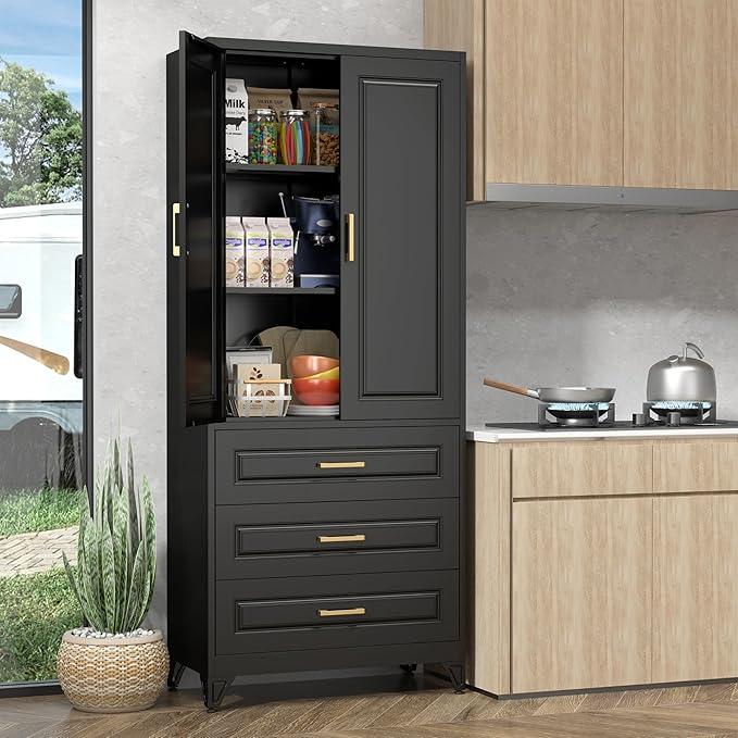Pantry Kitchen Cabinet with Drawer, 75