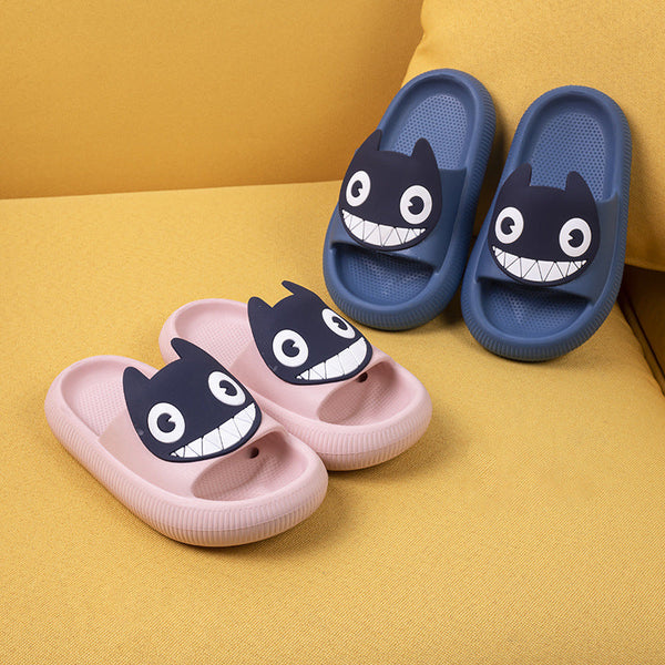 Big-Eyed Black Cat Cartoon Sandals One-Piece Soft Bottom Soft Face Parent-Child Amazon Baby Children's Slippers