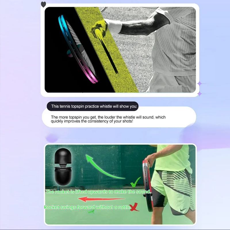 Portable Tennis Topspin Whistle Hitting Trainer - Ideal for Beginners' Swing Aid