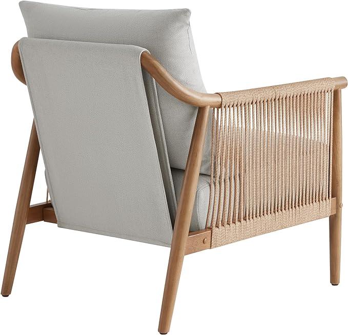 CHITA Braid Armchair Set of 2, Modern Accent Chair for Living Room, Light Grey