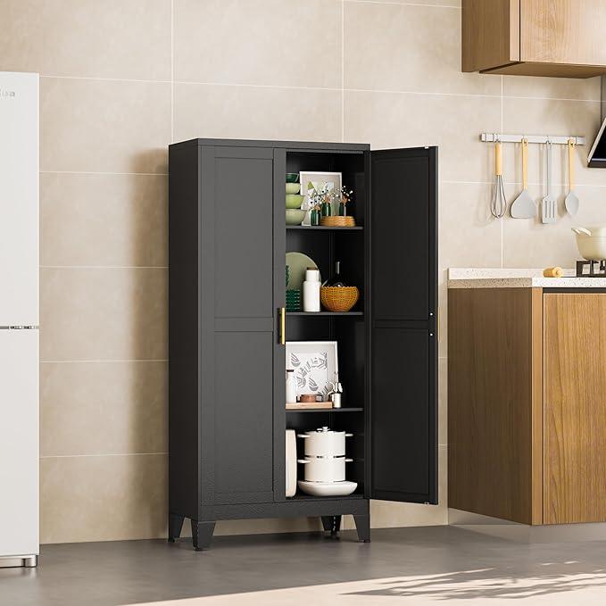 Black Metal Storage Cabinet, 48