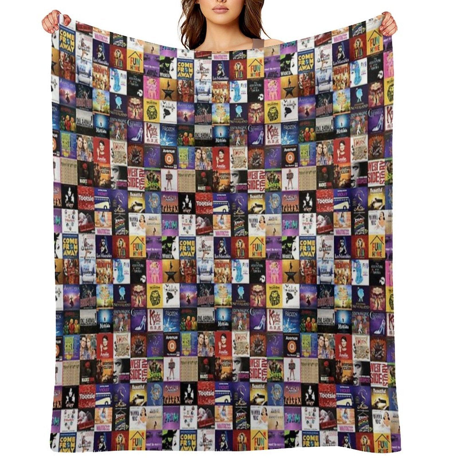 Musicals Collage Throw Blanket