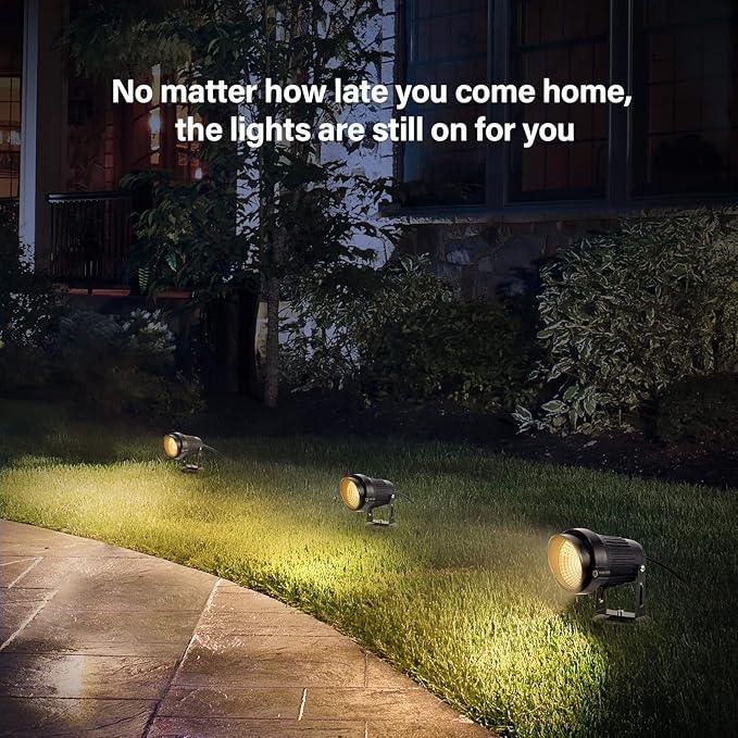 LemonBest Landscape Lights - 5W 110V Outdoor Spotlight - Waterproof IP65-3000K Warm White LED Landscape Lights - 5ft Cable for Yard Garden Patio Driveway House (Include Spike) (2 Pack)