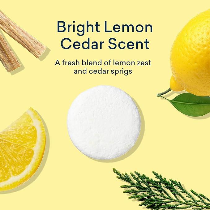 BLUELAND Toilet Bowl Cleaner Tablets, Starter Set, 14 Count with Tin, Lemon Cedar, Plastic-Free, No Harsh Chemicals, Plant-Based