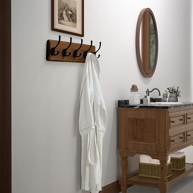 Dseap Wall Mounted Coat Rack: Patented, Heavy-Duty, 17.4