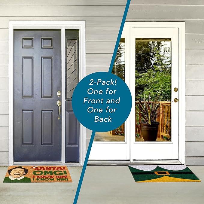 Gertmenian Paramount The Elf Coir Doormat - 2x3 Welcome Mat (2-Pack), Ideal for High Traffic Areas in Front Door, Garage, Entryway - OMG/Costume, 80025