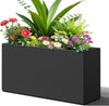 FENCY Metal Rectangular Planter Box, Large Planters for Outdoor Plants, Tall Planters for Outdoor Plants with Drainage Holes (32