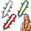 Set of 3 Christmas Tinsel Garland Necklaces, Stars and Lights