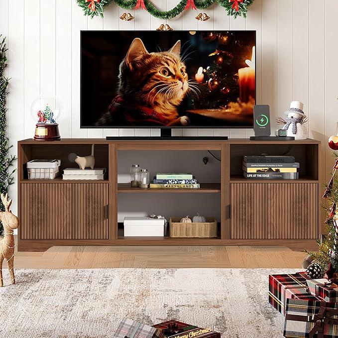 Fluted TV Stand for Tvs up to 80