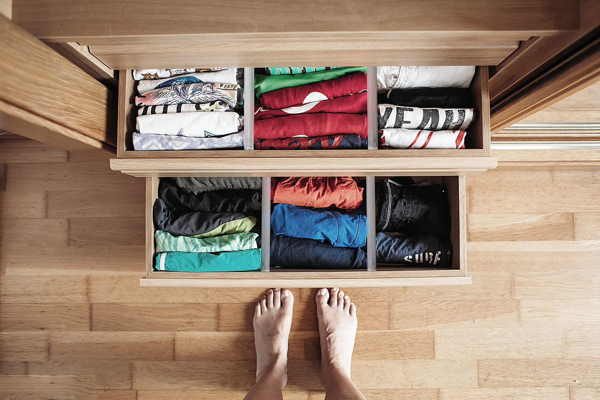 6 Pack Adjustable Drawer Dividers, 3.2 in High, Expand 11-20 in
