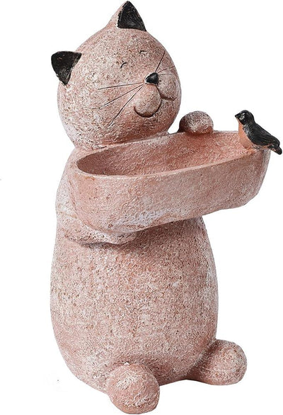 Cat Garden Statue Outdoor Decor Sculptures 12.3 Inch Height Figurine Gardening Lawn Ornament Gifts for Women