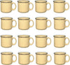 Set of 16 Ceramic Campfire Mugs – 15 Oz, Yellow – Coffee & Tea Cups for Home, Work, Travel, Camping – Customizable, Great for DIY, Events, Companies