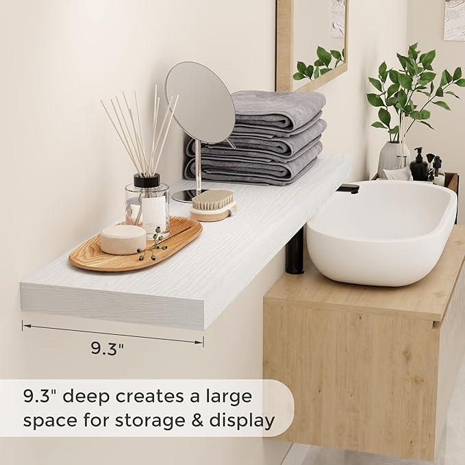 40 Inch Floating Shelves White, 40