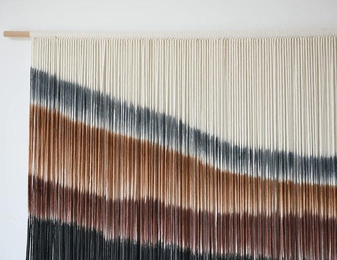 Flber Macrame Wall Hanging Macrame Wall Decor Large-Scale Tie-Dye Tapestry Living Home Room Wall Decor 57
