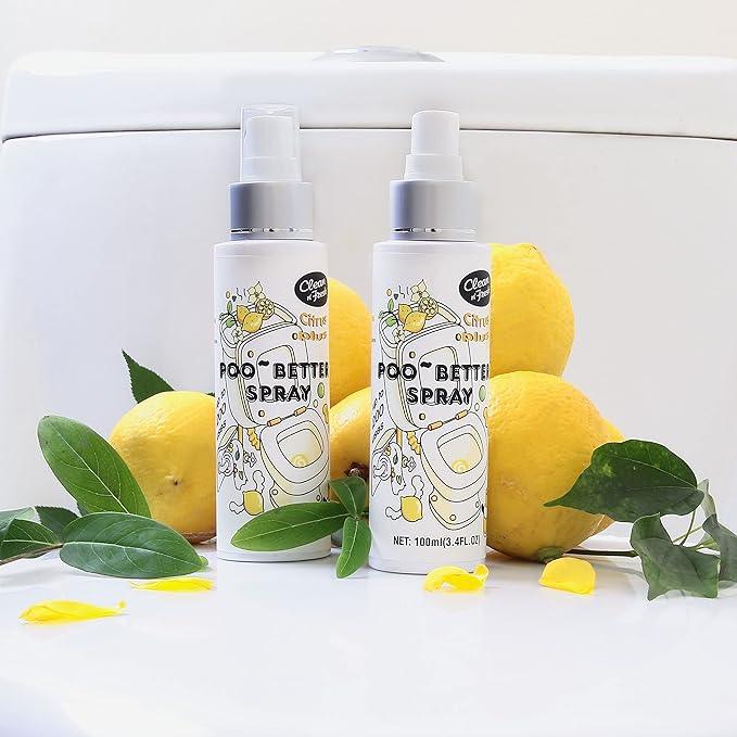 Clean-n-Fresh Toilet Spray, 6.8 Fl.oz Poo Spray | Up to 400+ Uses, 100% Natural Plant Essential Oil Citrus Scent, Bathroom Deodorizer