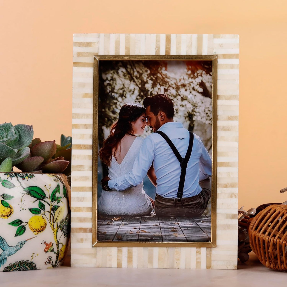 Photo Frame Halo Keys Collection Bone Inlay & Resin Multi-Color – 4x6, 5x7 & 8x10