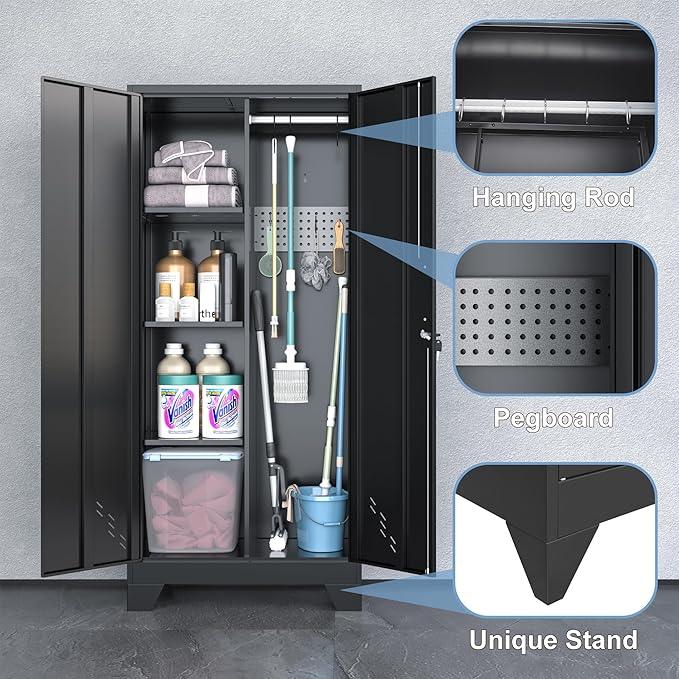 Metal Storage Cabinet with Locking Doors, 61