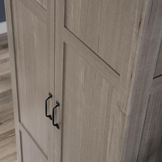 Sauder Select Storage Cabinet, Pantry Cabinet Kitchen Storage with Adjustable Shelves, Bathroom Storage Cabinet, in Silver Sycamore