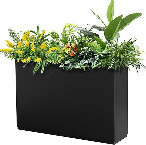 FENCY Metal Rectangular Planter Box Large Planters for Outdoor Plants, Rectangular Tall Planters for Outdoor Plants with Drainage Holes (35.4