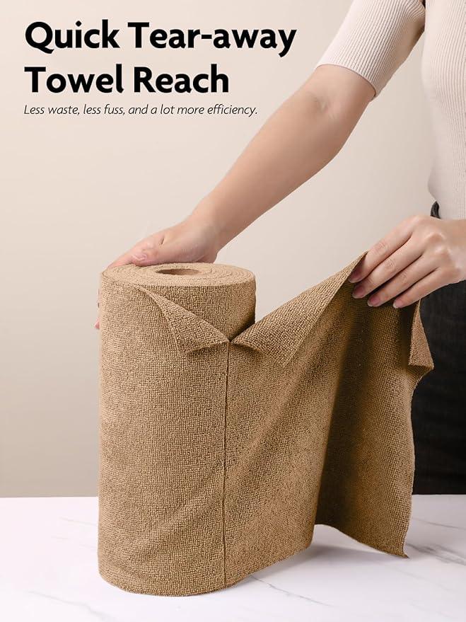 Fantasticlean Microfiber Cleaning Cloth Roll -60 Pack, Tear Away Microfiber Towels, 12