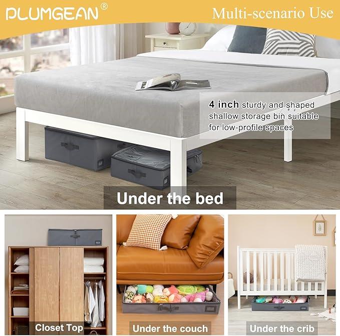 4-Inch Under Bed Storage Containers, Low Profile UnderBed Storage Organizer, Under Crib/Couch Storage Box for Seasonal Clothing, Sweaters, Shoes, Blankets, Wrapping Paper, Sheets & Toys 33