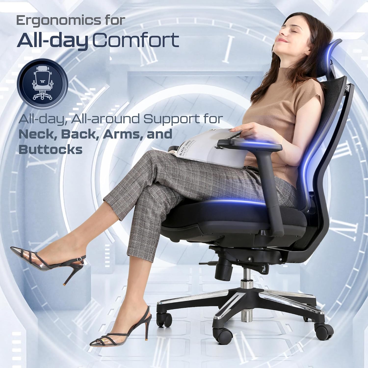 OdinLake L2 (Ergo PRO 633) | Ergonomic Office Chair(Built-in Footrest)