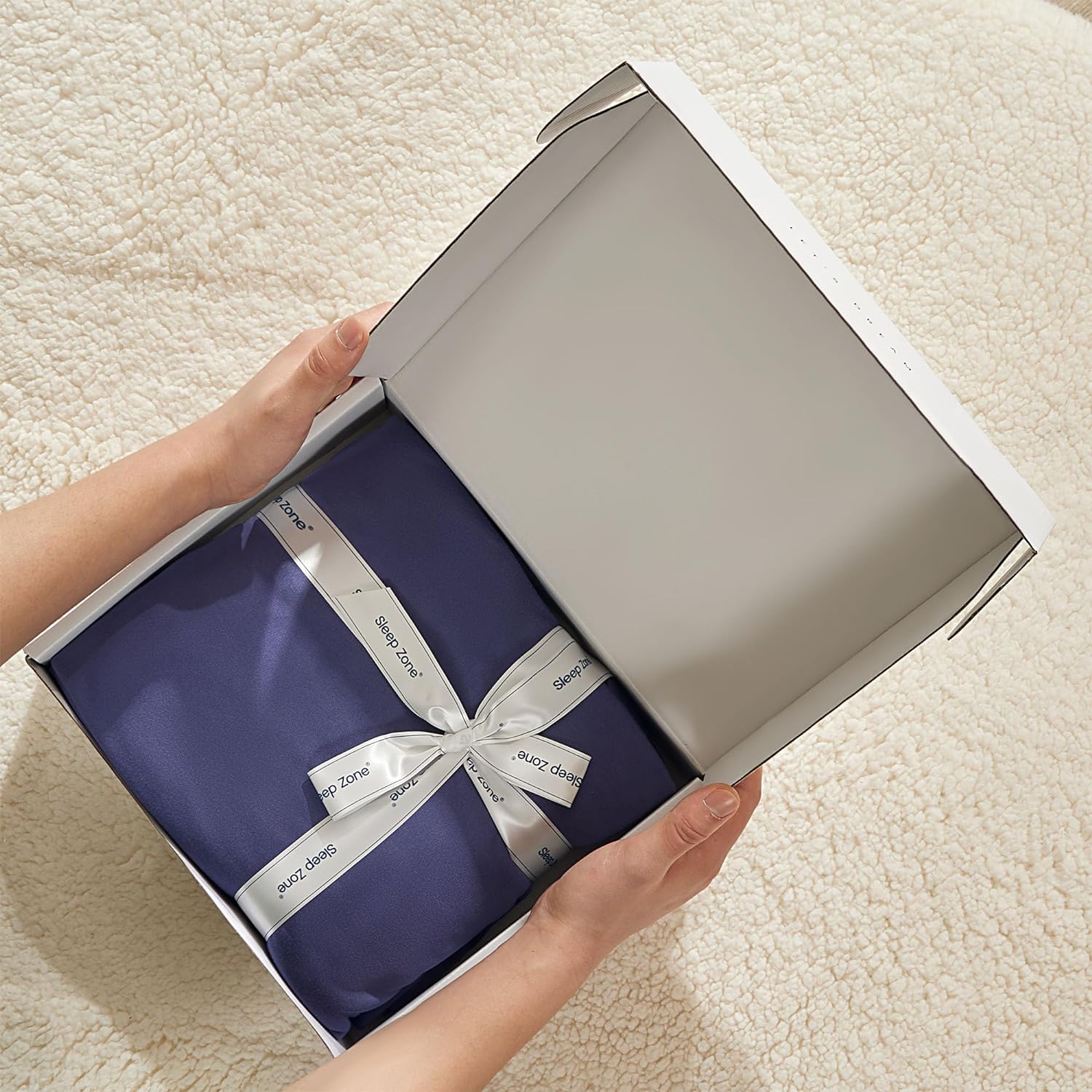 100% Microfiber Jersey Knit Sheet Set with Pillowcases-Navy Sleep Zone