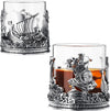 Viking & Mythological Pewter Whiskey, Wine, Beer & Water Drinking Glass - 12oz SINGLE - Water, Rum, Brandy & Scotch Glass, Elegant, Medieval Crystal Cup, Gifts for Men & Women, Old Fashioned Glass
