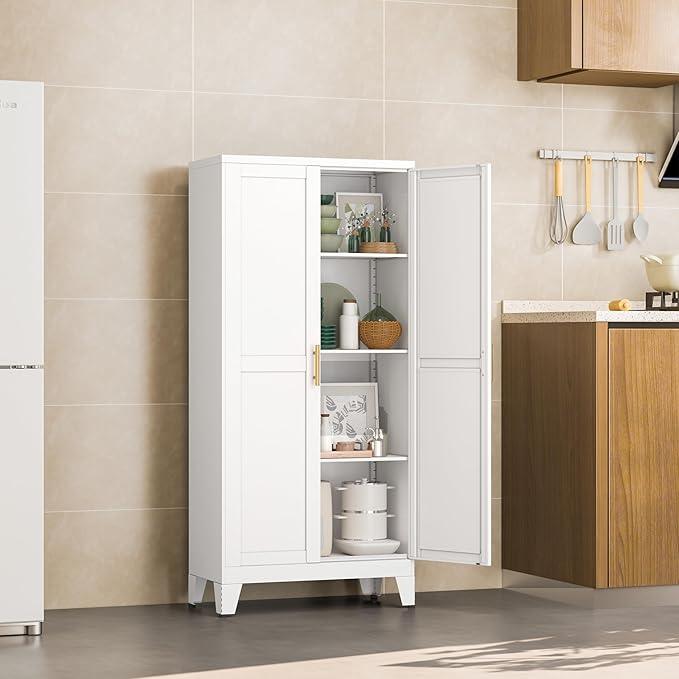 White Metal Storage Cabinet, 48