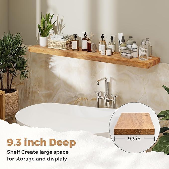 RICHFOCUS Elm Floating Shelves for Wall - 48