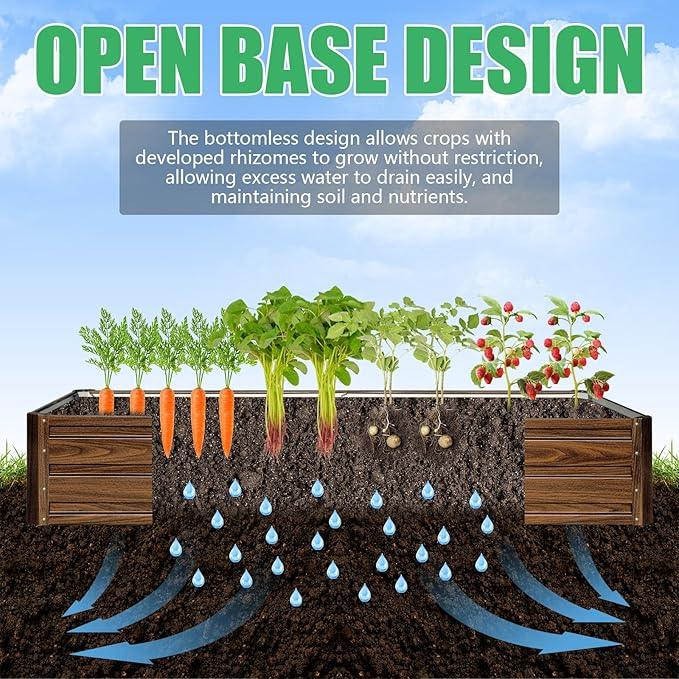 SnugNiture Galvanized Raised Garden Bed 4x4x1FT Outdoor Large Metal Planter Box Steel Kit for Planting Vegetables, Flowers