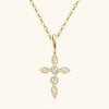 925 Sterling Silver Moissanite Cross Pendant Necklace