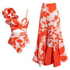 Single shoulder lotus leaf edge one-piece swimsuit with hollowed out waist for slimming effect - suit / S