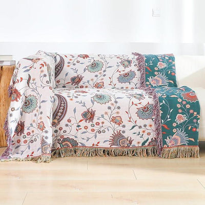Boho Large Cotton Throw Blanket 80''x90'',Ultra Soft Rustic Quilt,Sofa Throw Cover with Tassels,Farmhouse Lightweight Knitted Throw for Bed,Travel,Couch,Home Decor