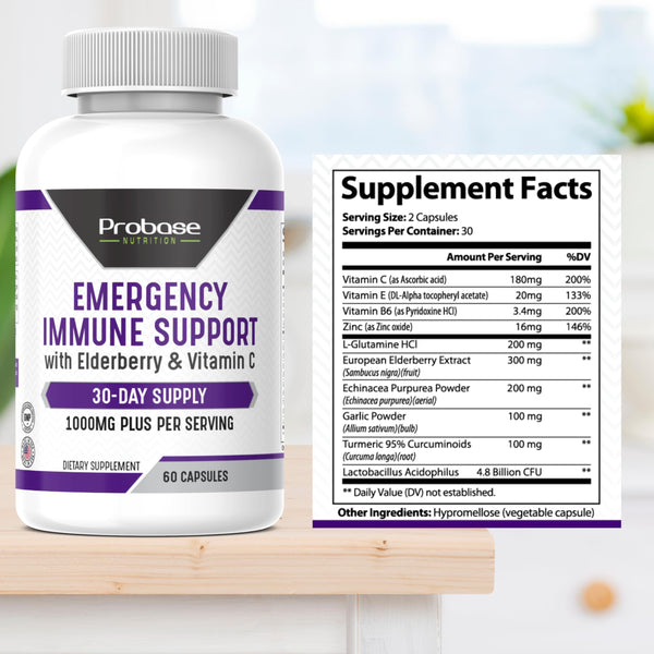Probase Nutrition Emergency Immune Support 60 Capsules 30-Day Supply